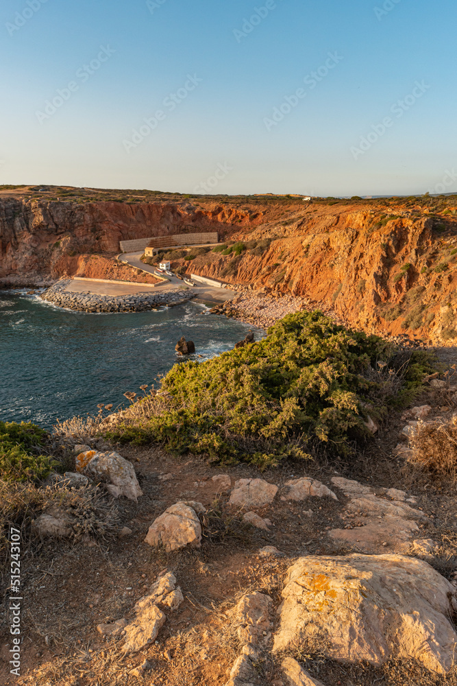 Sunset view on Praia do Portinho do Forno, Aljezur, Lagos Region, Portugal