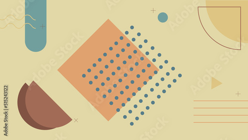 Background in the style of the 80s with multicolored geometric shapes on the black background. Illustration for hipsters Memphis style