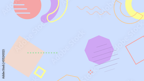 Background in the style of the 80s with multicolored geometric shapes on the black background. Illustration for hipsters Memphis style