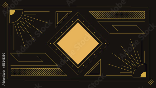 Art deco divider header set. Gold retro artdeco border 1920s decorative ornaments, vector minimal elegant golden frames creative template design for wedding invitation card