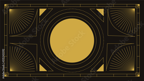 Art deco divider header set. Gold retro artdeco border 1920s decorative ornaments, vector minimal elegant golden frames creative template design for wedding invitation card