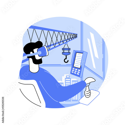 VR in construction isolated cartoon vector illustrations.
