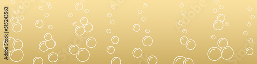 banner with champagne, beer bubbles - vector illustration