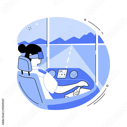 VR pilot training isolated cartoon vector illustrations.