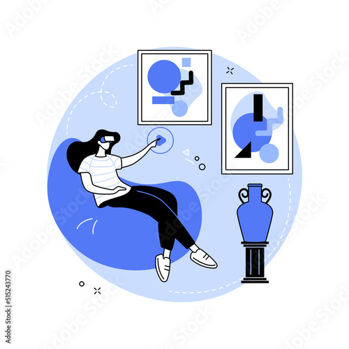 Museum virtual visit isolated cartoon vector illustrations.