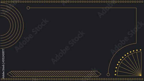 Art deco divider header set. Gold retro artdeco border 1920s decorative ornaments, vector minimal elegant golden frames creative template design for wedding invitation card
