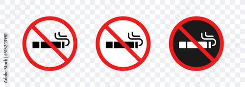 No smoking. Smoking cigarette in a prohibition sign. Vector clipart isolated on white background.