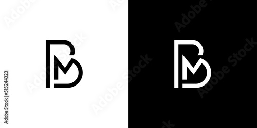 Modern and professional letter BM initials logo design