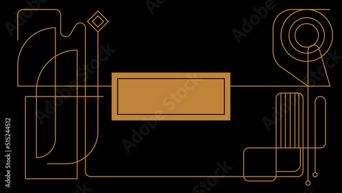 Art deco frame. Vintage linear border. Design a template for invitations, leaflets and greeting cards. The style of the 1920s - 1930s. Vector illustration