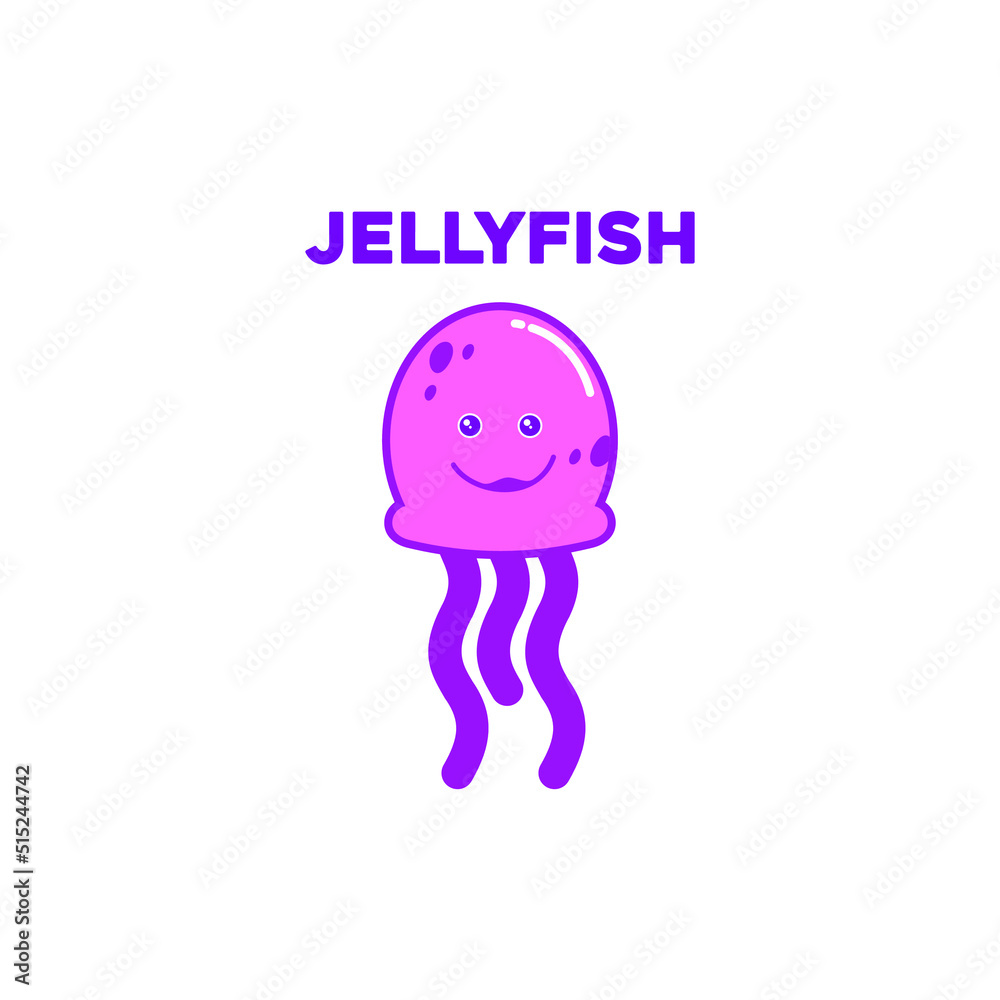 jellyfish character icon or logo vector design