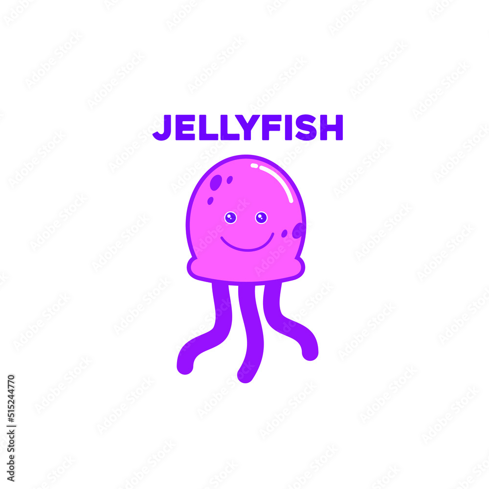 jellyfish character icon or logo vector design jellyfish character icon or logo vector design