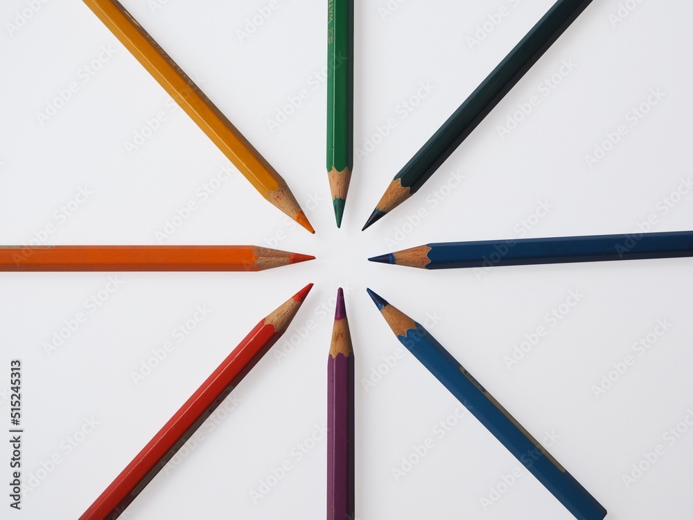 Fototapeta premium pencils on white background