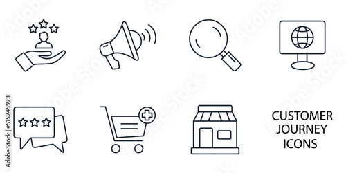 Customer journey icons set . Customer journey pack symbol vector elements for infographic web