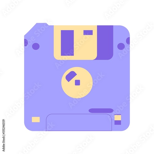 Old pc style floppy disk Isolated vector illustration on white background