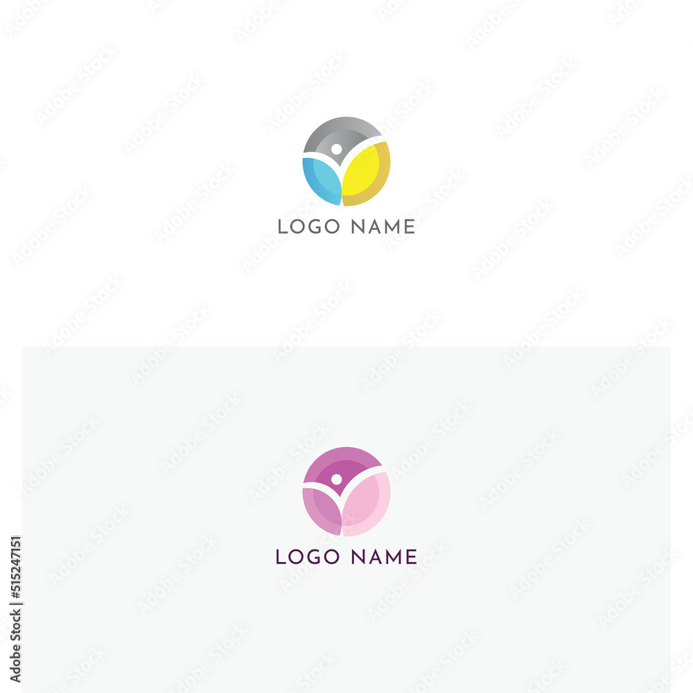 Golden Ratio Feminine, Healthcare, Fashion, Colorful Logo Design