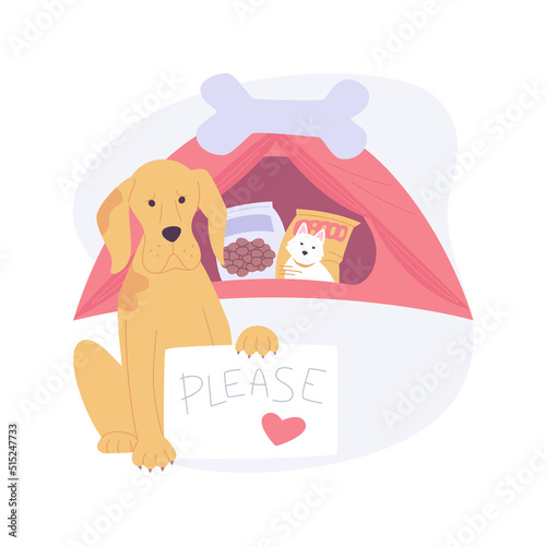 Donate to animal shelter isolated cartoon vector illustrations.
