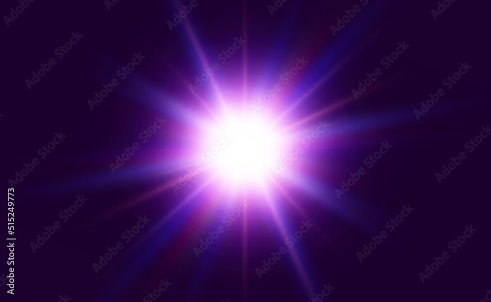 	
Bright beautiful star.Vector illustration of a light effect on a transparent background.	