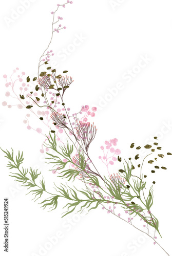 modern wildflower floral composition lose foliage countryside meadow flower bouquet decoration