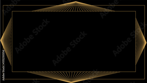 Art deco frame. Vintage linear border. Design a template for invitations, leaflets and greeting cards. The style of the 1920s - 1930s. Vector illustration