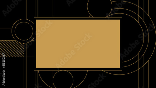 Art deco frame. Vintage linear border. Design a template for invitations, leaflets and greeting cards. The style of the 1920s - 1930s. Vector illustration