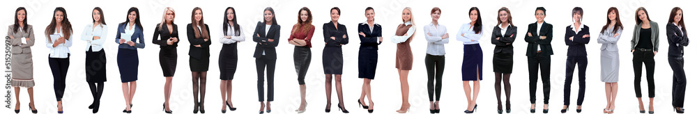 group of successful young businesswoman standing in a row group of successful young businesswoman standing in a row