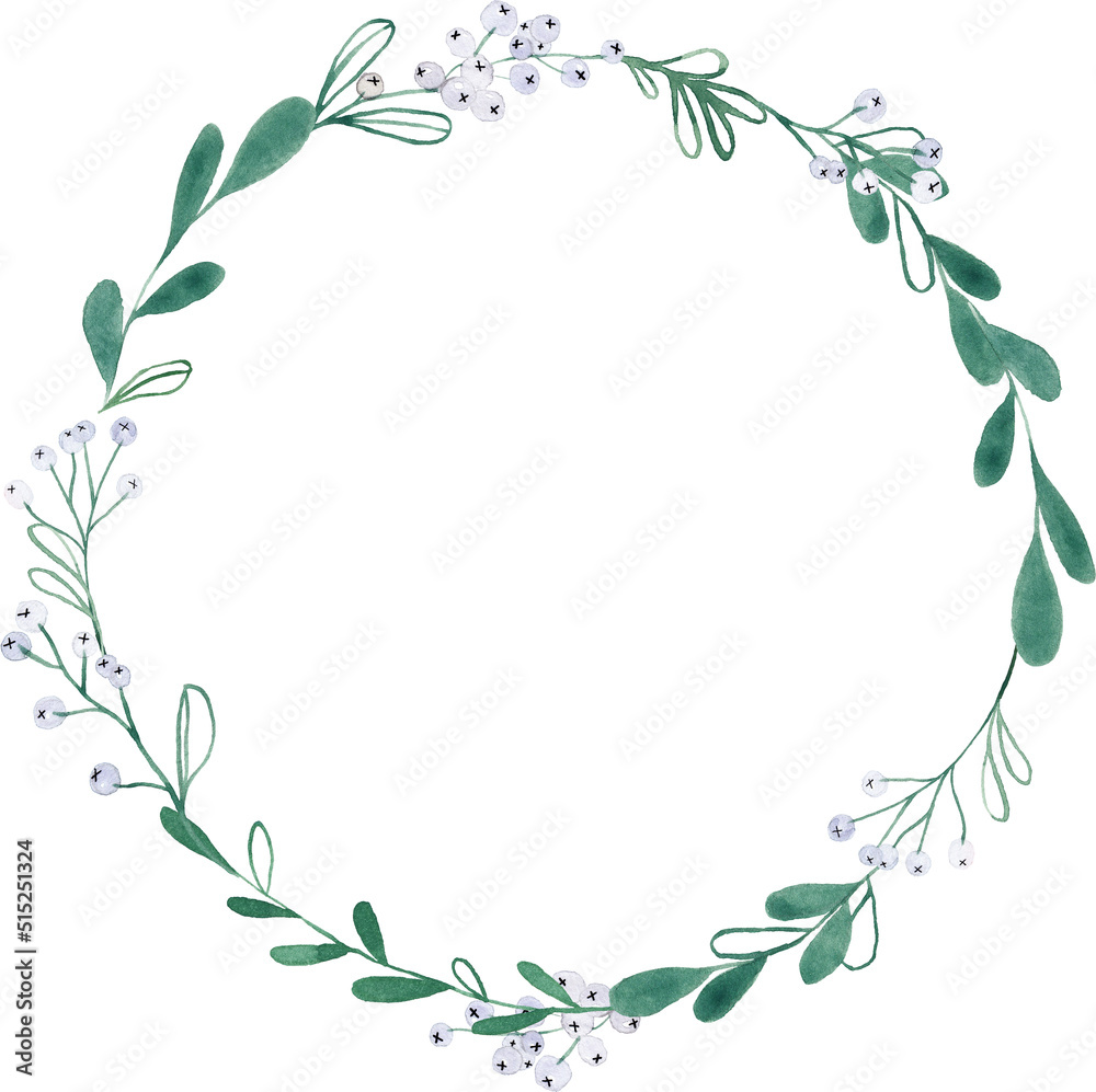 round wreath winter foliage green xmas christmas decoration