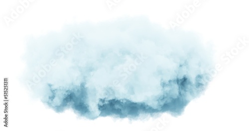 Blue cloud on white background. 3d rendering.