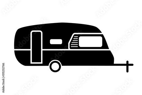 Travel trailer icon. Caravan camper.