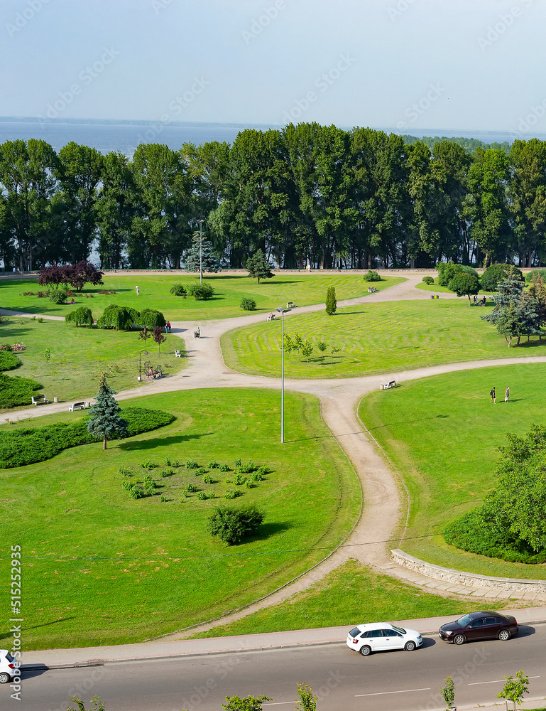 Lawns riverbank park Cherkasy Ukraine Lawns riverbank park Cherkasy Ukraine
