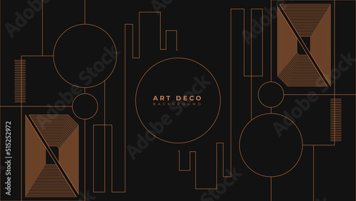 Art deco frame. Vintage linear border. Design a template for invitations, leaflets and greeting cards. The style of the 1920s - 1930s. Vector illustration