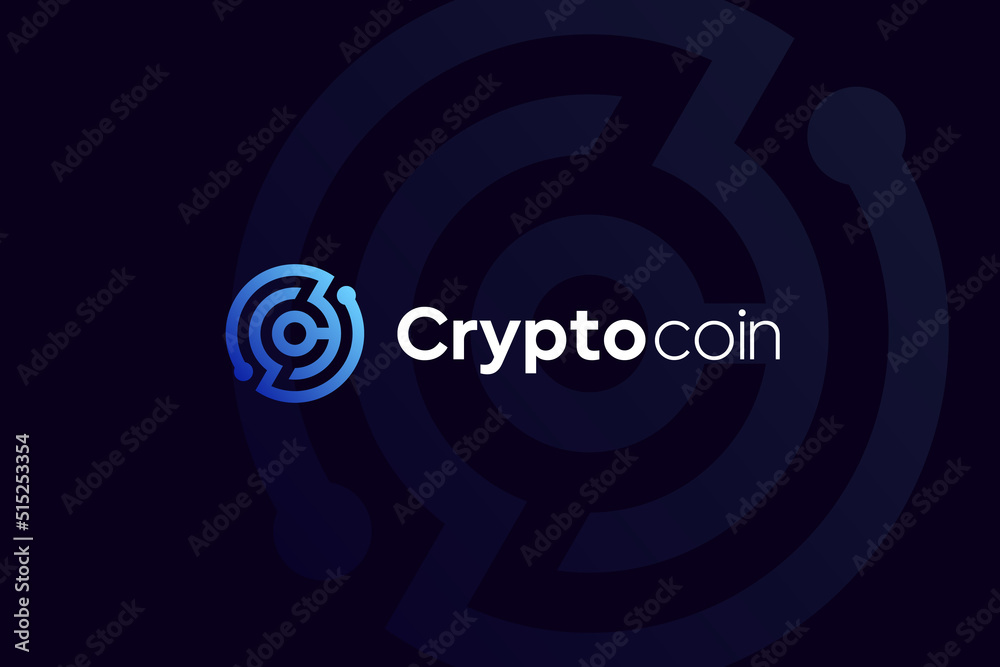 Letter c crypto coin logo design template Letter c crypto coin logo design template