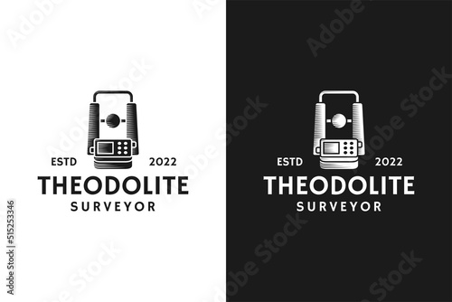 Theodolite logo design in retro style