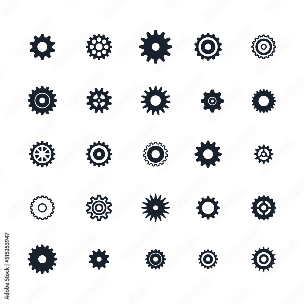 Gears icons set. Settings icon vector illustration,