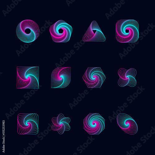 Gradient Spiral vector illustration made of lines
