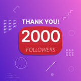 2000 followers vector post celebration.