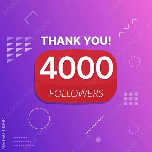 4000 followers vector post celebration.