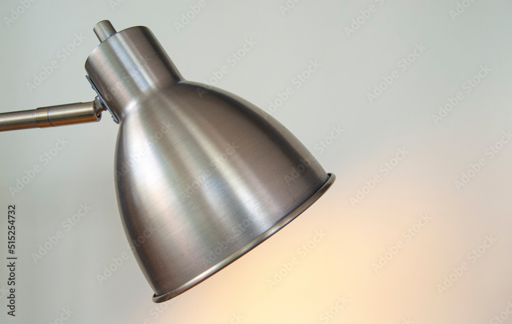Close up of steel lamp Close up of steel lamp