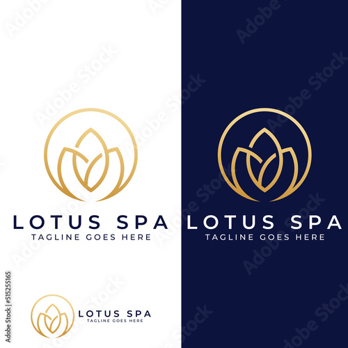 A beautiful and naturally beautiful lotus spa flower, with a luxurious and elegant lotus flower vector illustration editing, suitable for beauty and cosmetic salons.