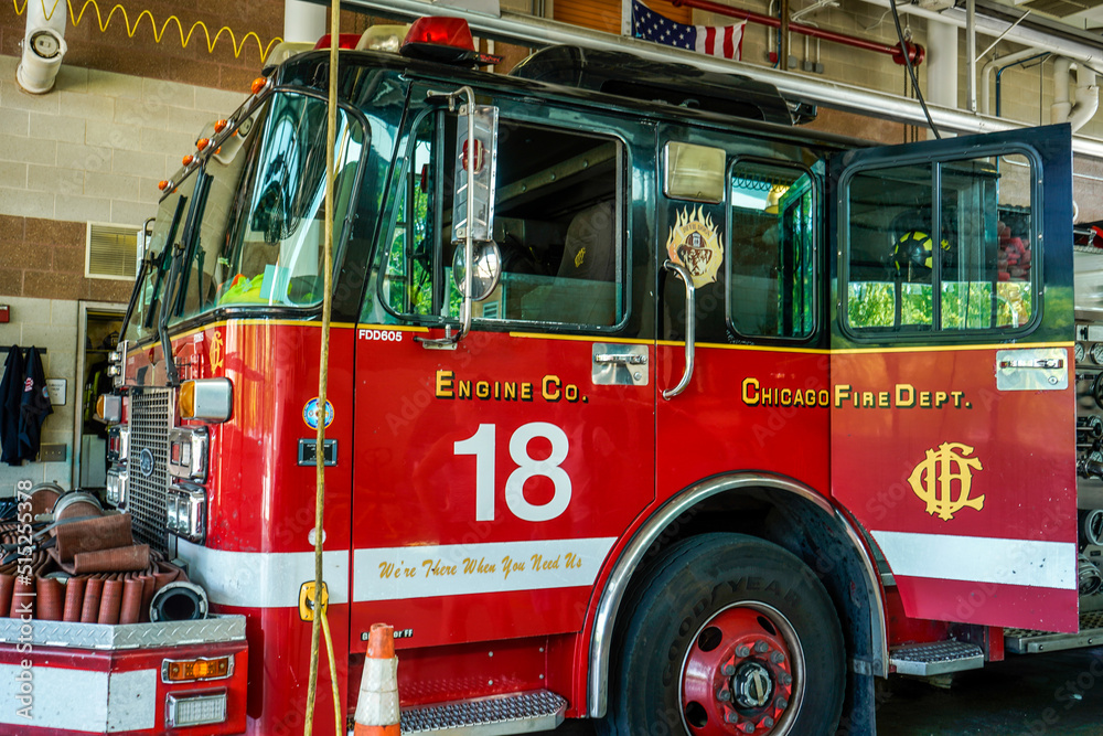 Chicago, Illinois, United States July 2022. Station 18, Fire station
