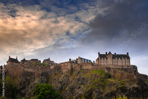 Edinburgh Castle- a remarkable medieval neoclassical monument over a rocky hill in the capital of Scotland.