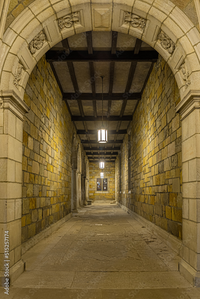 Obraz premium Hallway - law school quadrangle - Ann Arbor - Michigan - USA