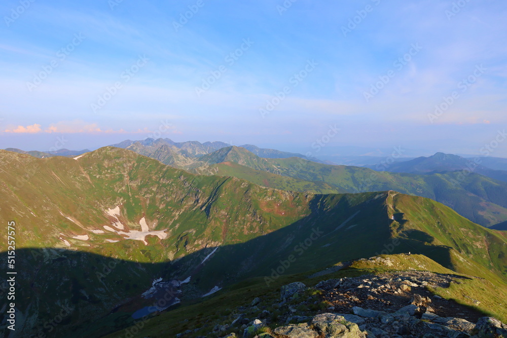 Ridge of Western Tatras overlooking the Klin hill (Starobocianski wierch) in Vysoke Tatry, Slovakia Ridge of Western Tatras overlooking the Klin hill (Starobocianski wierch) in Vysoke Tatry, Slovakia