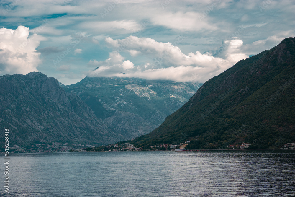 lake and mountains in Perast