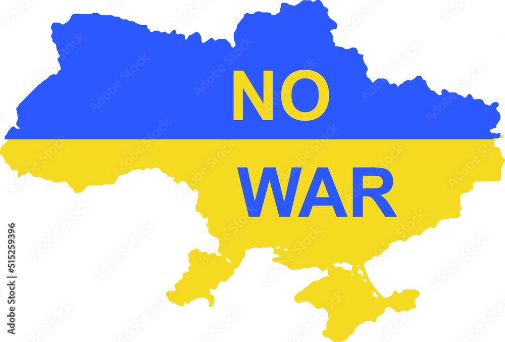 No war in Ukraine. Save Ukraine. Pray for Ukraine peace. Vector illustration. Stand with Ukraine