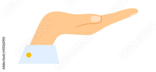 Begging hand icon. Vector illustration