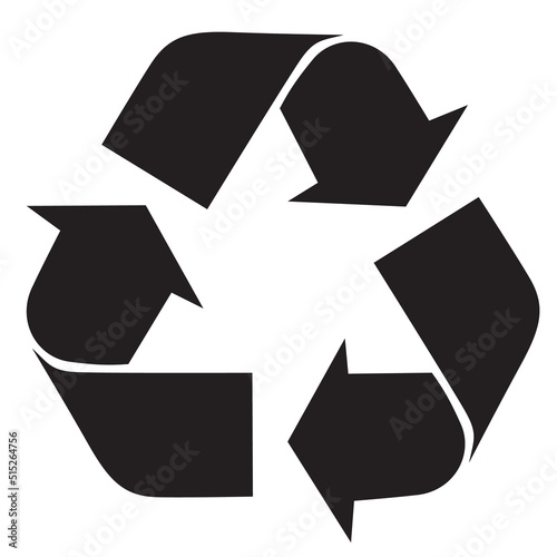 Icono de Reciclar  con 3 flechas color negro