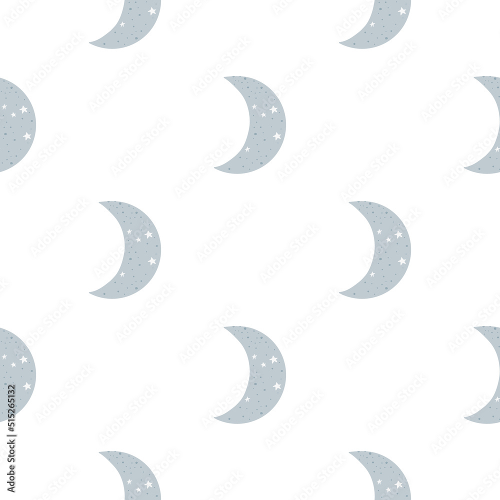 Seamless pattern with hand drawn half moons. Suitable for different prints, nursery, wallpaper, cloth design. Seamless pattern with hand drawn half moons. Suitable for different prints, nursery, wallpaper, cloth design.
