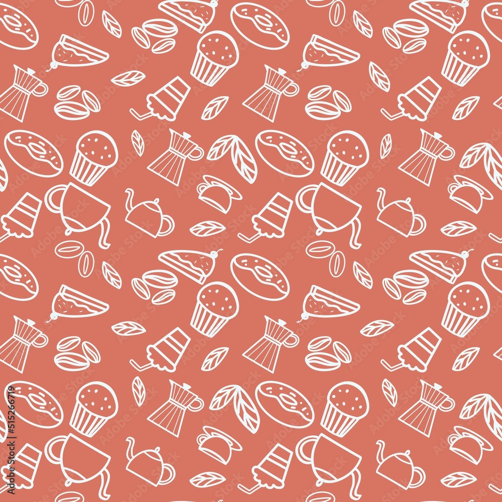 Bakery theme doodles seamless pattern Bakery theme doodles seamless pattern