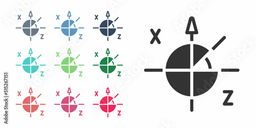 Black Trigonometric circle icon isolated on white background. Set icons colorful. Vector