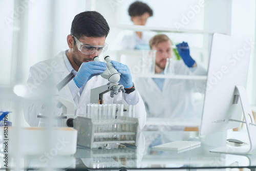In a Modern Laboratory Research Scientist Conducts Experiments
